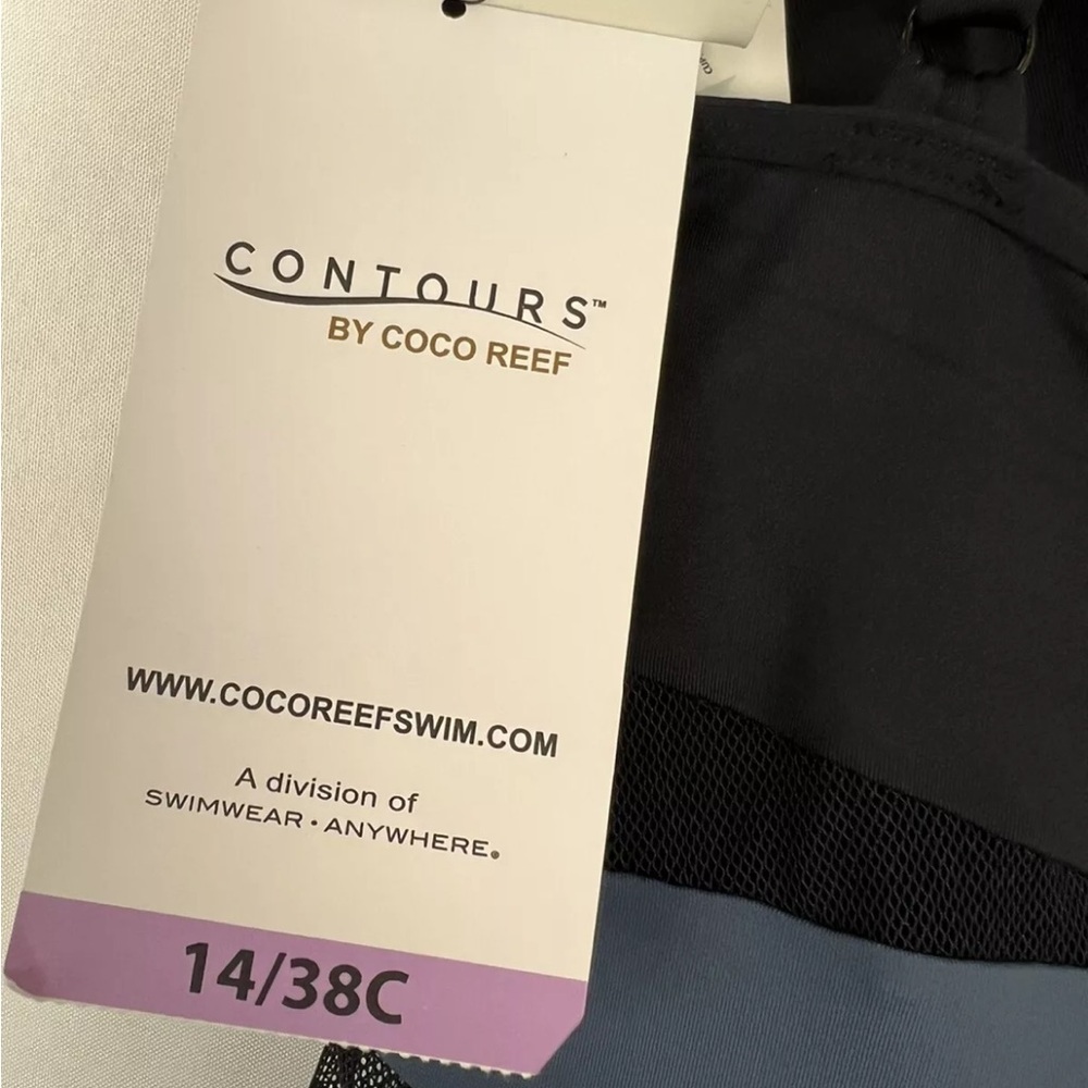 Coco Reef Women’s Black/Blue Underwire One Piece Swimsuit Size 14/38C - Picture 6 of 7